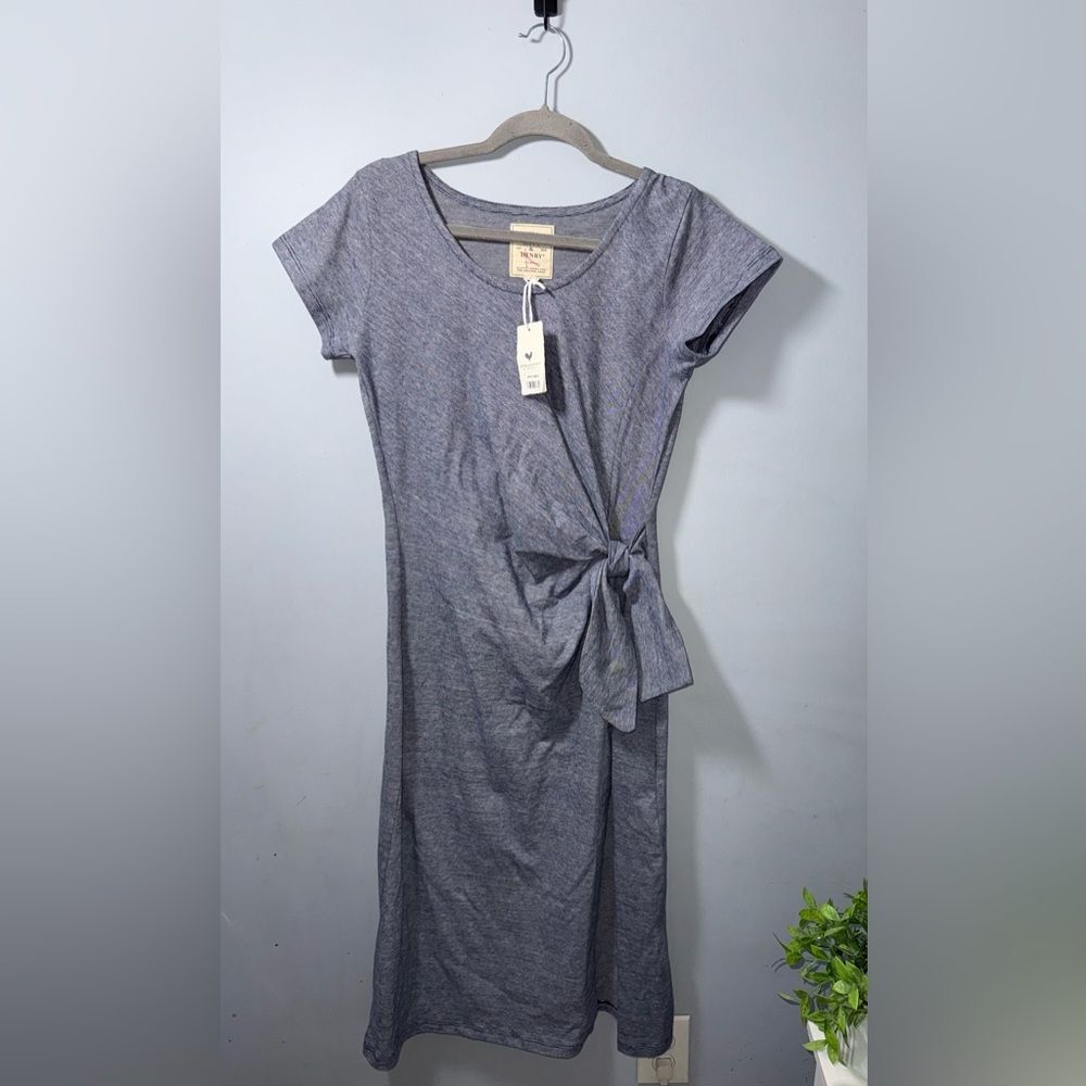 Hope & Henry Organic Cotton Short Sleeve Knit Tie striped Dress 4 NWT
